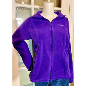Womens Columbia Fleece Sweater Medium Purple Full Zip